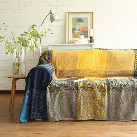 Morocco Chenille Couch Cover Blanket